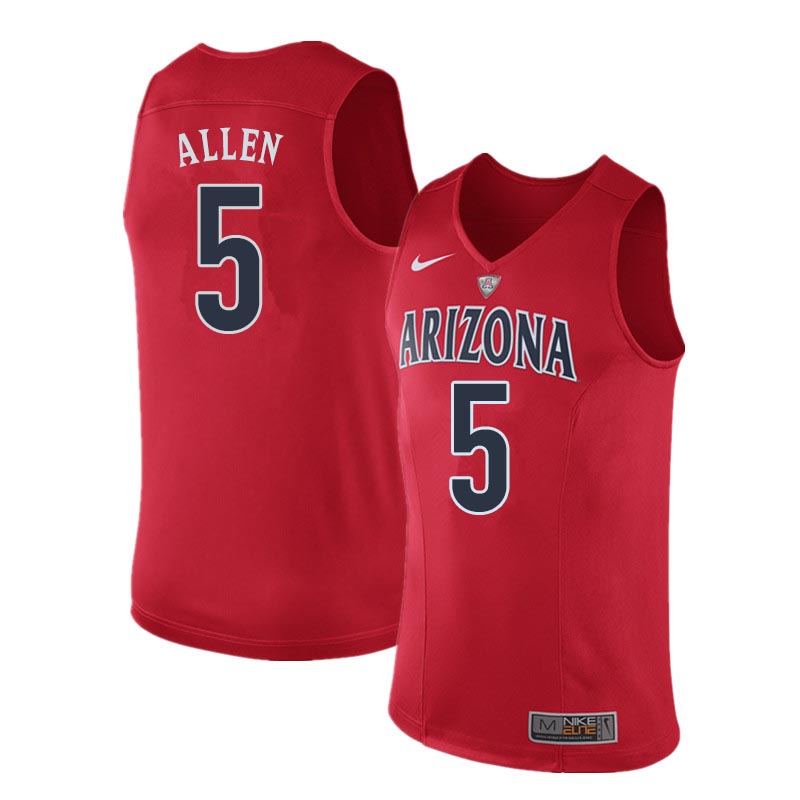 Men Arizona Wildcats #5 Kadeem Allen College Basketball Jerseys Sale-Red